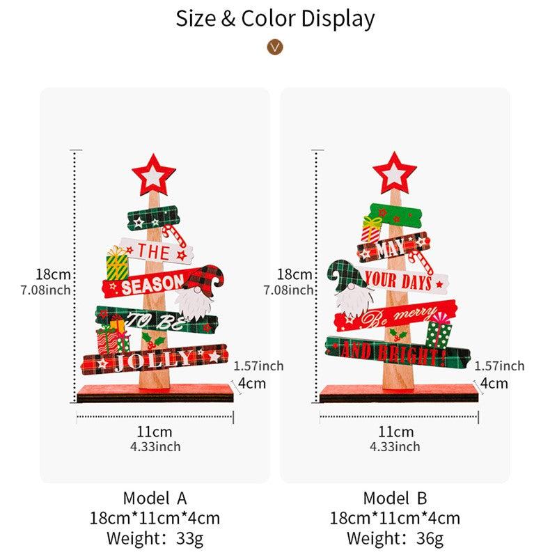 1pc Christmas Tree Ornament Wooden Alphabet Desktop Ornament