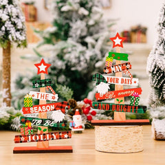 1pc Christmas Tree Ornament Wooden Alphabet Desktop Ornament