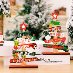 1pc Christmas Tree Ornament Wooden Alphabet Desktop Ornament