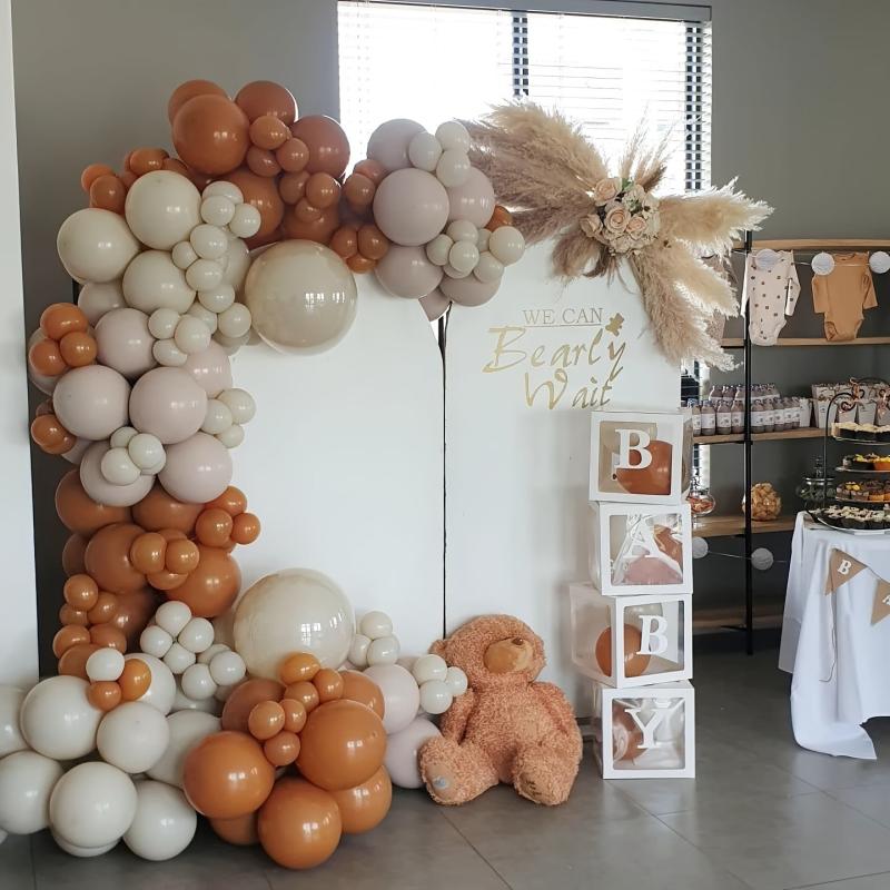 Cream And Pumpkin Orange Balloon Arch Kit 111pcs