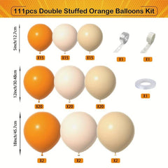 Cream And Pumpkin Orange Balloon Arch Kit 111pcs