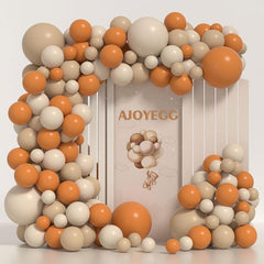 Cream And Pumpkin Orange Balloon Arch Kit 111pcs