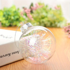 8pcs Plastic Christmas Balls Hollow Round Hanging Decorations