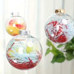 8pcs Plastic Christmas Balls Hollow Round Hanging Decorations