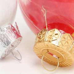 8pcs Plastic Christmas Balls Hollow Round Hanging Decorations