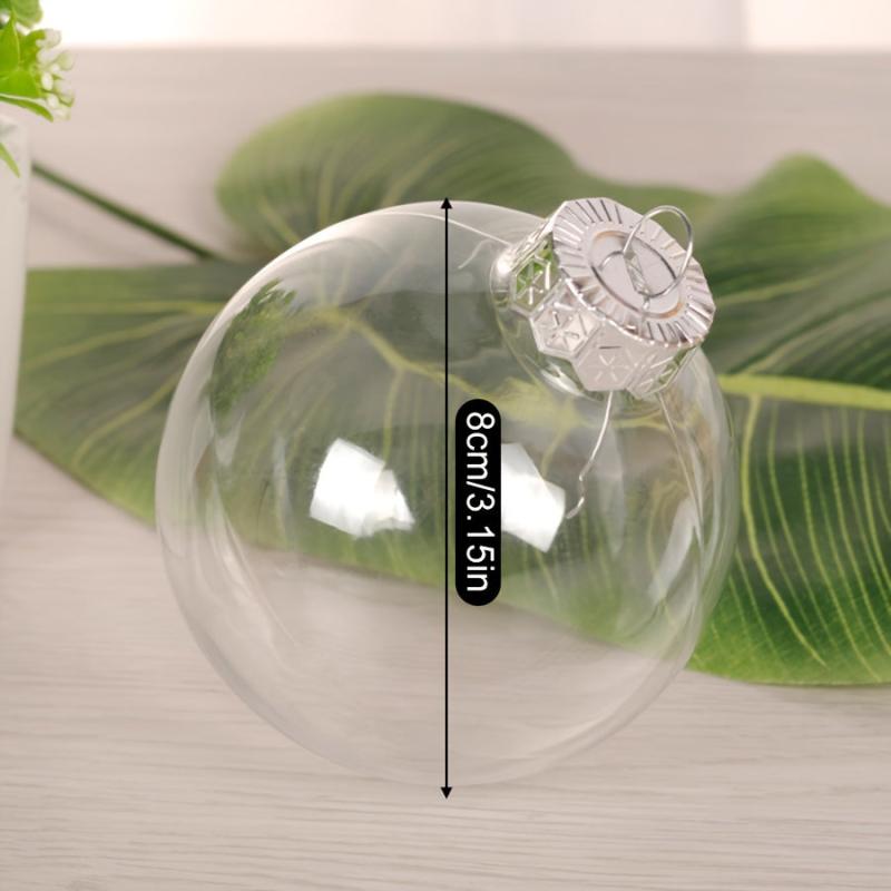 8pcs Plastic Christmas Balls Hollow Round Hanging Decorations