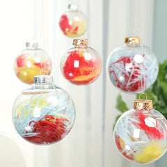 8pcs Plastic Christmas Balls Hollow Round Hanging Decorations