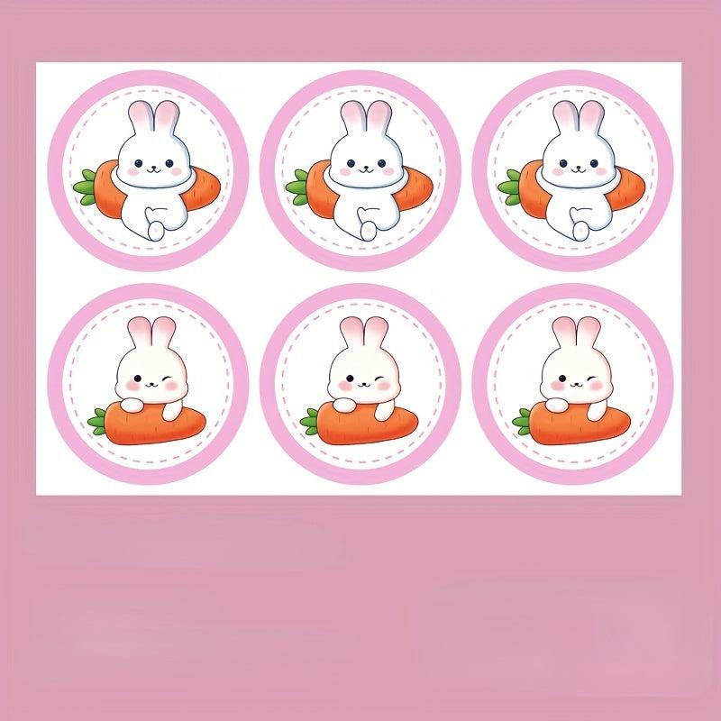 6pcs Little Rabbit Cake Decoration Inserts Baby Birthday Baking Stickers