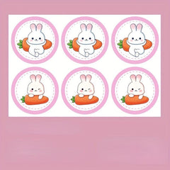 6pcs Little Rabbit Cake Decoration Inserts Baby Birthday Baking Stickers