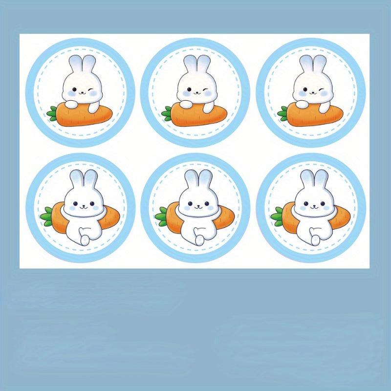 6pcs Little Rabbit Cake Decoration Inserts Baby Birthday Baking Stickers