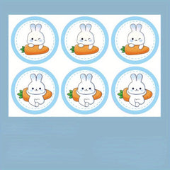 6pcs Little Rabbit Cake Decoration Inserts Baby Birthday Baking Stickers