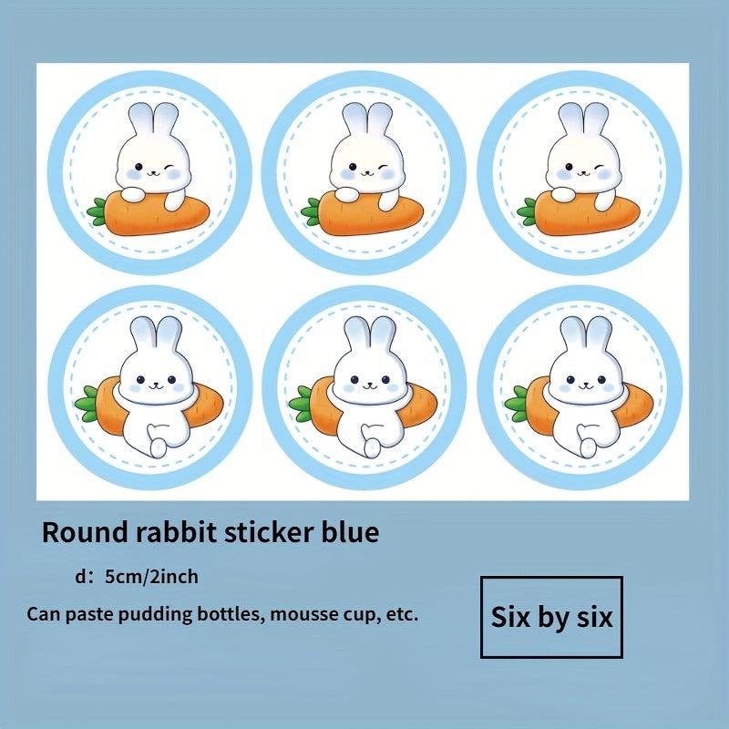 6pcs Little Rabbit Cake Decoration Inserts Baby Birthday Baking Stickers