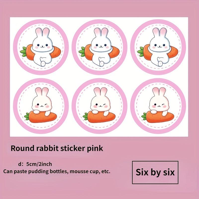 6pcs Little Rabbit Cake Decoration Inserts Baby Birthday Baking Stickers