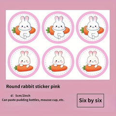 6pcs Little Rabbit Cake Decoration Inserts Baby Birthday Baking Stickers