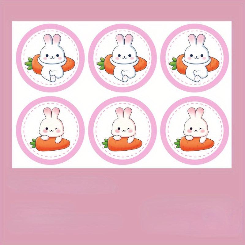 6pcs Little Rabbit Cake Decoration Inserts Baby Birthday Baking Stickers