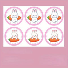 6pcs Little Rabbit Cake Decoration Inserts Baby Birthday Baking Stickers