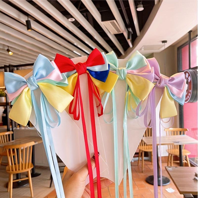 Colorful Hair Clips Kids Girls Bow Hair Clip Ribbon Children's Party Performance