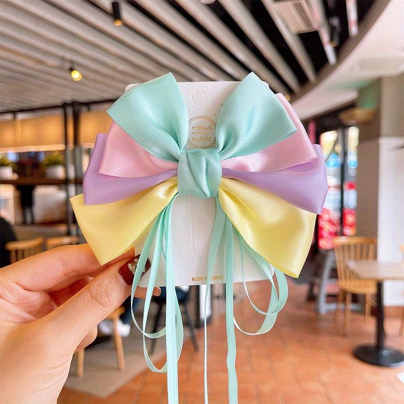 Colorful Hair Clips Kids Girls Bow Hair Clip Ribbon Children's Party Performance