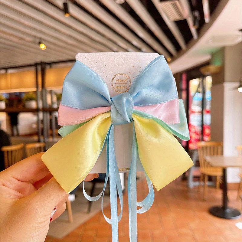 Colorful Hair Clips Kids Girls Bow Hair Clip Ribbon Children's Party Performance