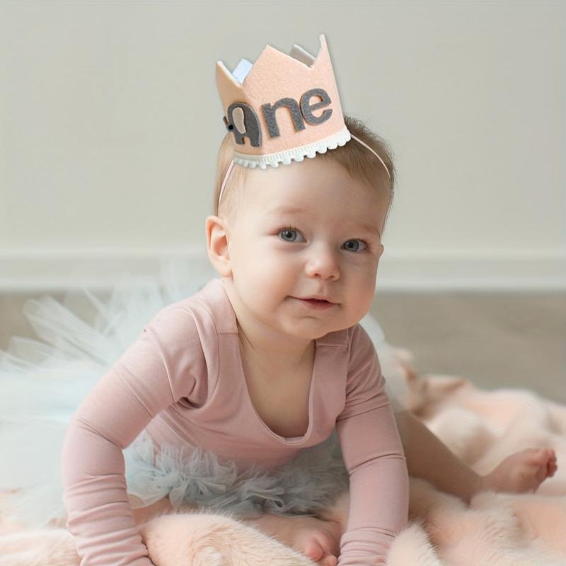 Elephant 1st Birthday Crown Party Hat for Photo Props