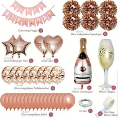 39pcs Bride Balloons Garland Rose Golden Party Decorations Bridal Shower