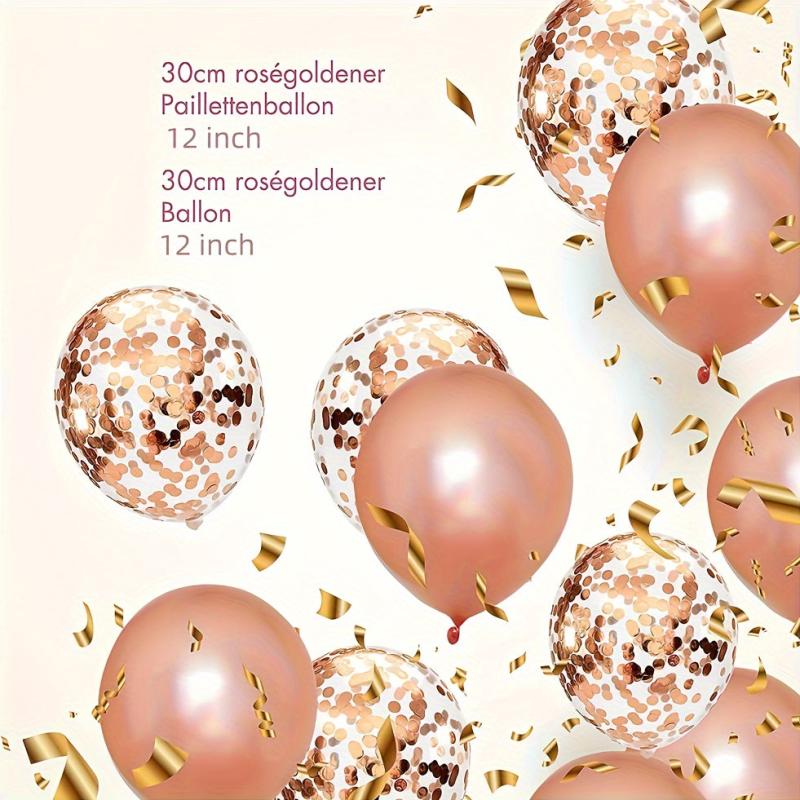 39pcs Bride Balloons Garland Rose Golden Party Decorations Bridal Shower
