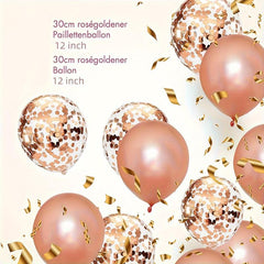 39pcs Bride Balloons Garland Rose Golden Party Decorations Bridal Shower