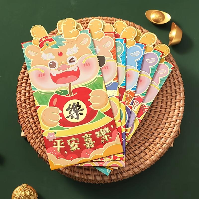 2024 Dragon Year Lucky Red Envelopes 3D Cartoon Design