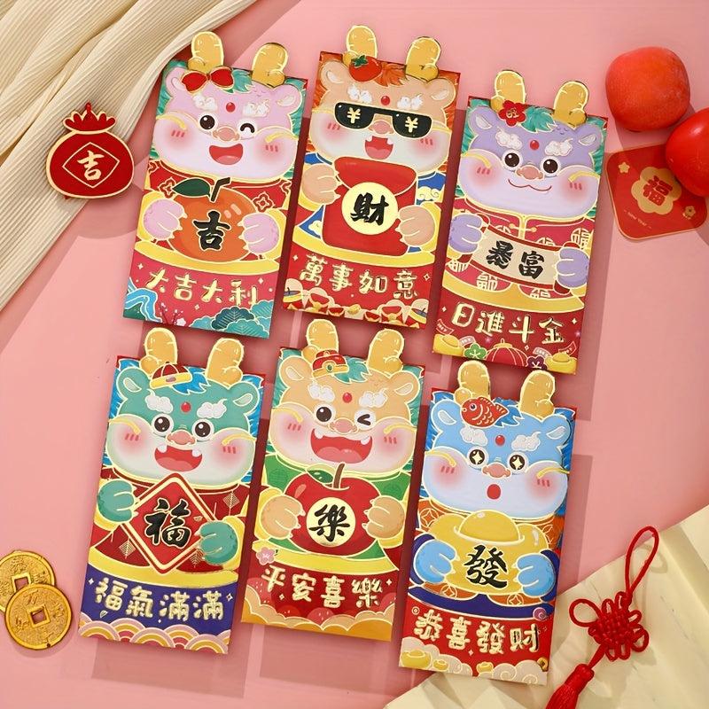 2024 Dragon Year Lucky Red Envelopes 3D Cartoon Design