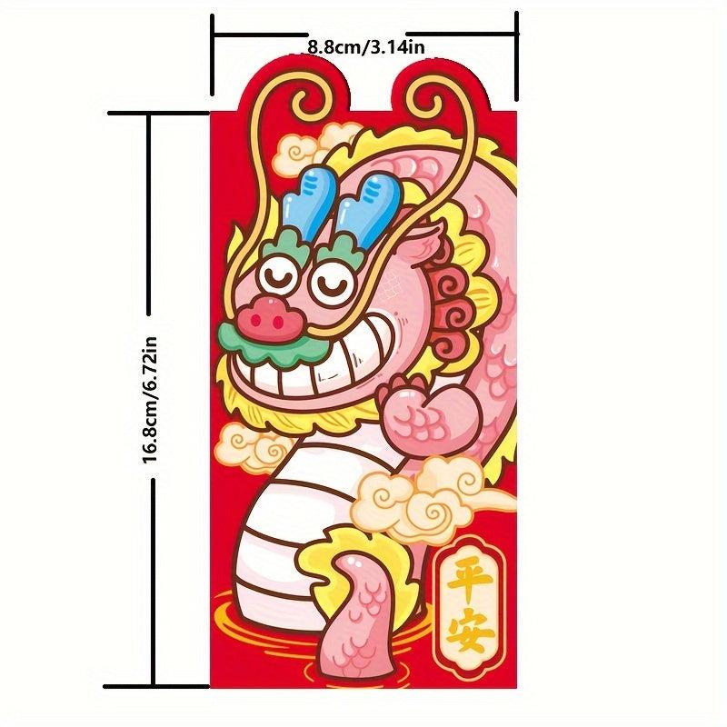 2024 Dragon Year Lucky Red Envelopes 3D Cartoon Design