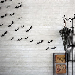 18pcs Scary Bat Wall Decor Realistic 3D PVC Stickers Halloween Party DIY