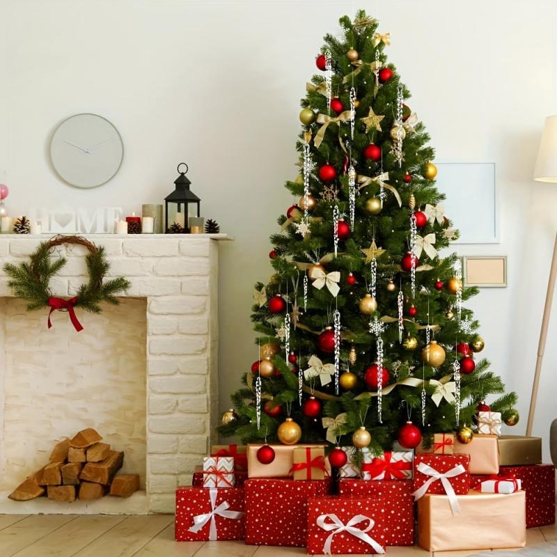 12pcs Transparent Ice Strip Hanging Acrylic Ice Strip Christmas Tree Decoration