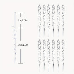 12pcs Transparent Ice Strip Hanging Acrylic Ice Strip Christmas Tree Decoration