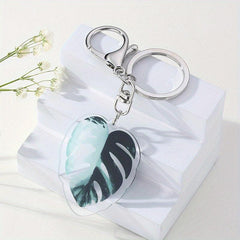 Simulation Leaf Acrylic Keychain Backpack Pendant Double Sided Decoration
