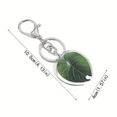 Simulation Leaf Acrylic Keychain Backpack Pendant Double Sided Decoration
