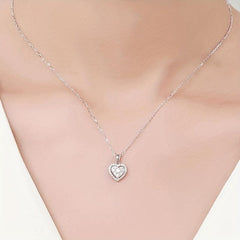 Zircon Heart Necklace Dainty Love Pendant Necklaces For Women