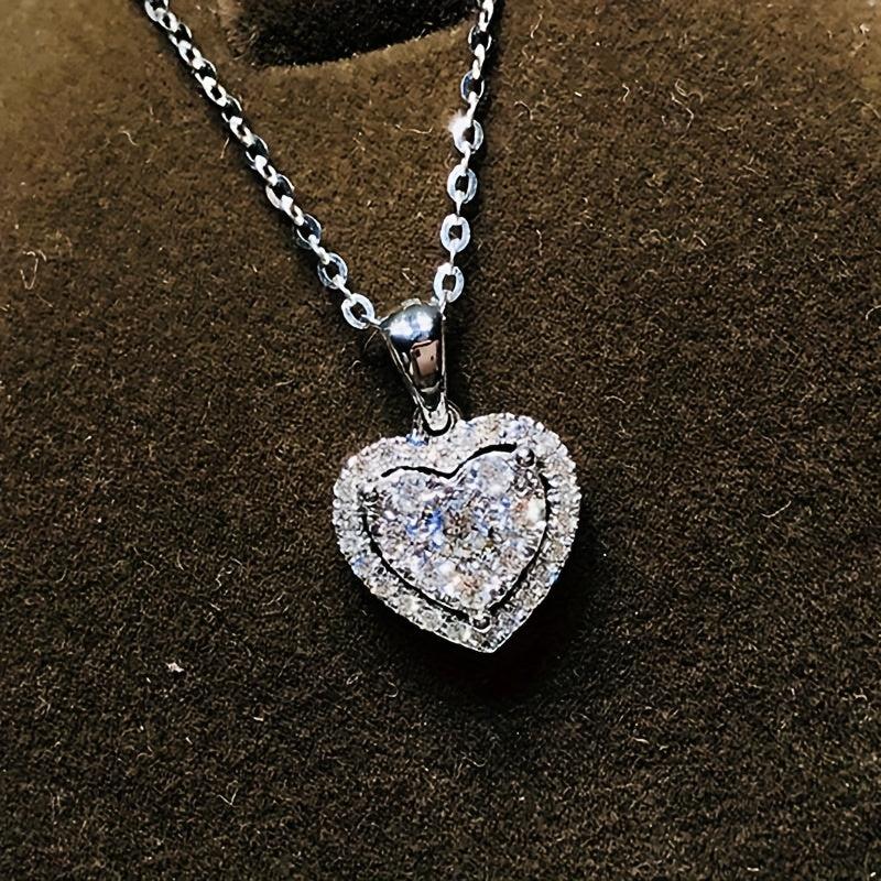 Zircon Heart Necklace Dainty Love Pendant Necklaces For Women