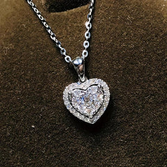 Zircon Heart Necklace Dainty Love Pendant Necklaces For Women