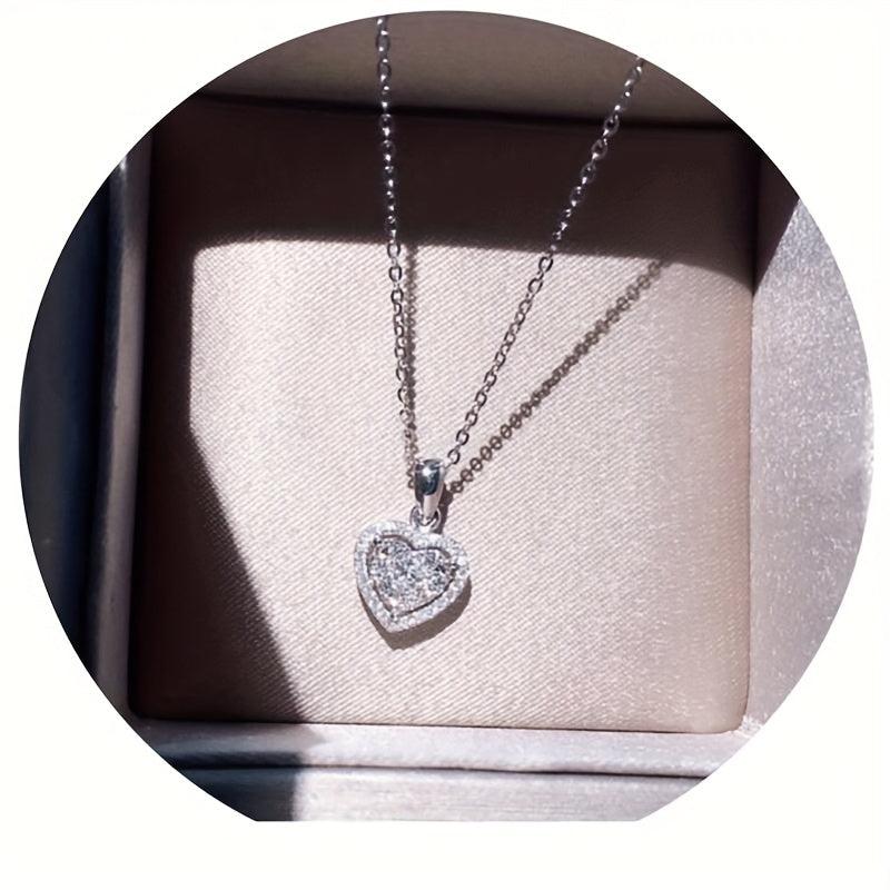 Zircon Heart Necklace Dainty Love Pendant Necklaces For Women
