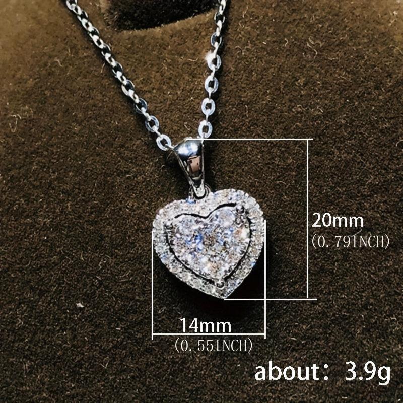 Zircon Heart Necklace Dainty Love Pendant Necklaces For Women