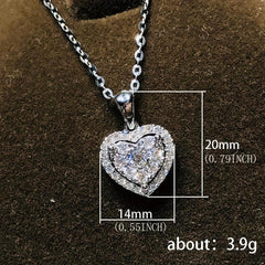 Zircon Heart Necklace Dainty Love Pendant Necklaces For Women