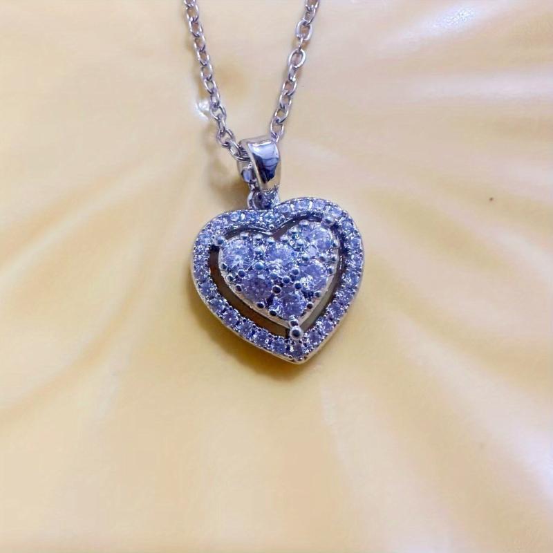 Zircon Heart Necklace Dainty Love Pendant Necklaces For Women