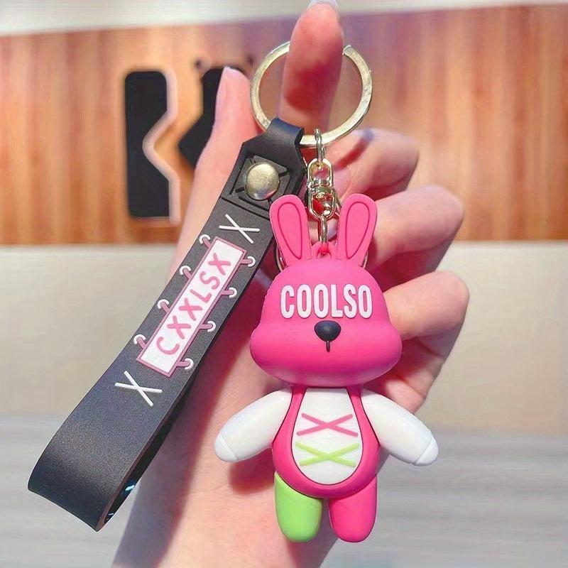 Cute Rabbit Keychain Hanging Rope Binding Backpack Pendant Gift