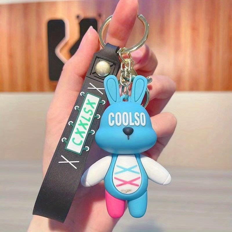 Cute Rabbit Keychain Hanging Rope Binding Backpack Pendant Gift