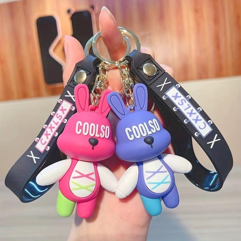 Cute Rabbit Keychain Hanging Rope Binding Backpack Pendant Gift