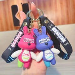 Cute Rabbit Keychain Hanging Rope Binding Backpack Pendant Gift