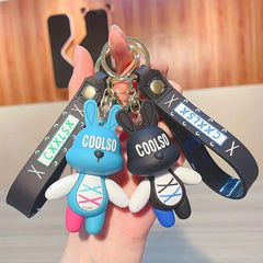 Cute Rabbit Keychain Hanging Rope Binding Backpack Pendant Gift