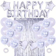 40pcs Pink Birthday Party Decoration Happy Birthday Balloon 1 Fringe Curtain