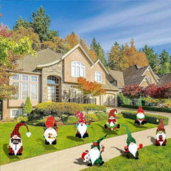 8pcs Santa Claus Garden Stakes Christmas Yard Sign Outdoor Decoration