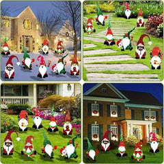 8pcs Santa Claus Garden Stakes Christmas Yard Sign Outdoor Decoration